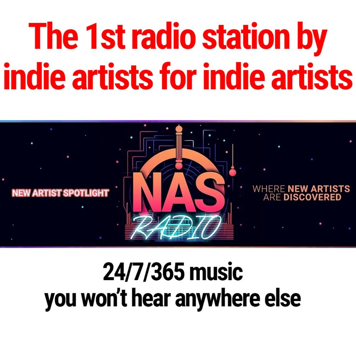 @NASIndieRadio is the 1st radio station by #indieartists for #indieartists 📻 Never pay for play and always indie, the station brings you the best new indie music from @NAS_Spotlight artists from around the world 🌏24/7/365. #StopPayola newartistspotlight.org/radio