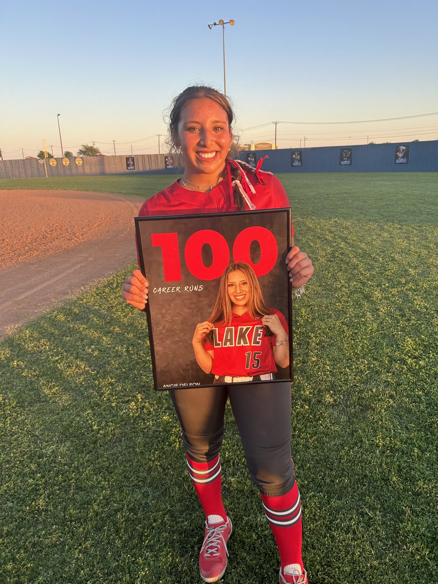‼️100 CAREER RUNS‼️ Congrats to <a href="/A_DeLeon_45/">Angelina DeLeon</a> for scoring A LOT👏🏼 #G3