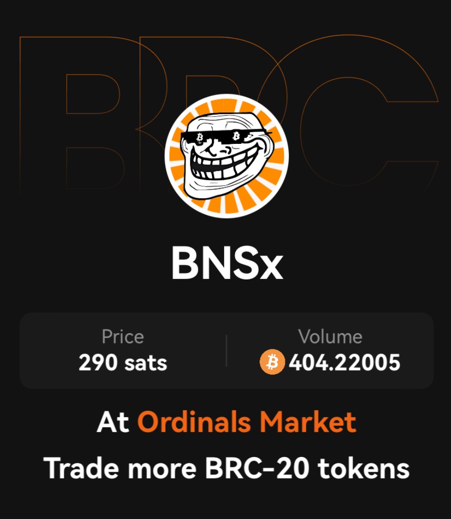 The $BNSx trading volume on @okxweb3  has just reached a staggering 400 BTC! 🚀🔥

Let's celebrate this achievement together and continue to embrace the future of decentralized finance. 🎊✨

#BNSX #OKXWallet #Crypto