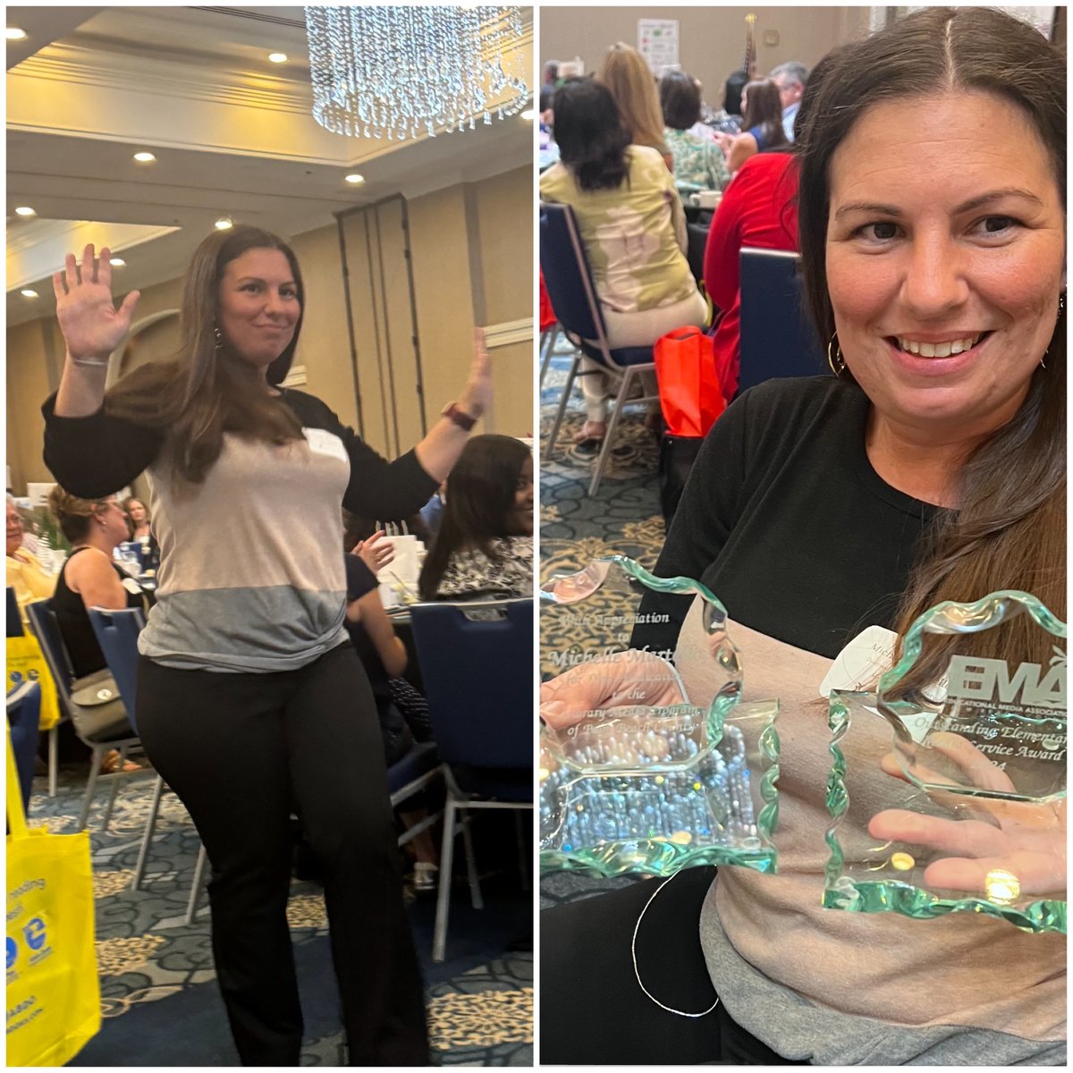 Congratulations @msmartello2 for being recognized as Media Specialist of the Year! You are so deserving of this honor. Thank you for making the library the ❤️ of our school! You go above and beyond for the DVE students and staff! Amazing Work! 🤩 @DVESPrincipal @emapbc @pbcsd