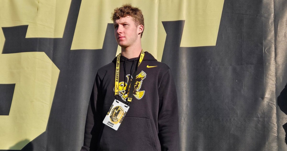 Caught up with Iowa 2025 QB commit Jimmy Sullivan, who had a chance to visit spring practice with the Hawkeyes today and see offensive coordinator Tim Lester and his system at work for the first time. STORY: on3.com/teams/iowa-haw…