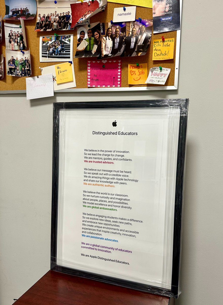 This framed poster will be more than just decor—it's a daily reminder of the powerful synergy between education and technology. 💡📚 Embrace the possibilities, empower minds, and shape tomorrow. @AppleEDU #AppleTeacher #ADE2023 #Education  #Inspiration'