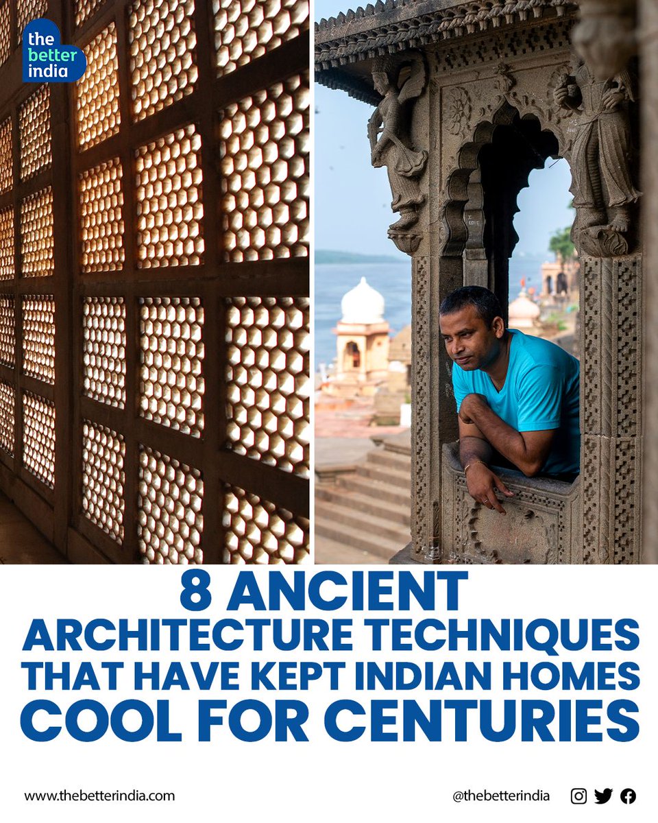 thebetterindia's tweet photo. Ever wondered how Indians kept cool in hot summers before the advent of air conditioning?

#Summer #Architecture #Ecofriendly #Heritage #SustainableHomes #TraditionalArchitecture #Inspiration #BeatTheHeat #Heatwave

[Summers, Beat The Heat, Heatwave in India, Sustainable Homes] https://t.co/kV4jzusYsF