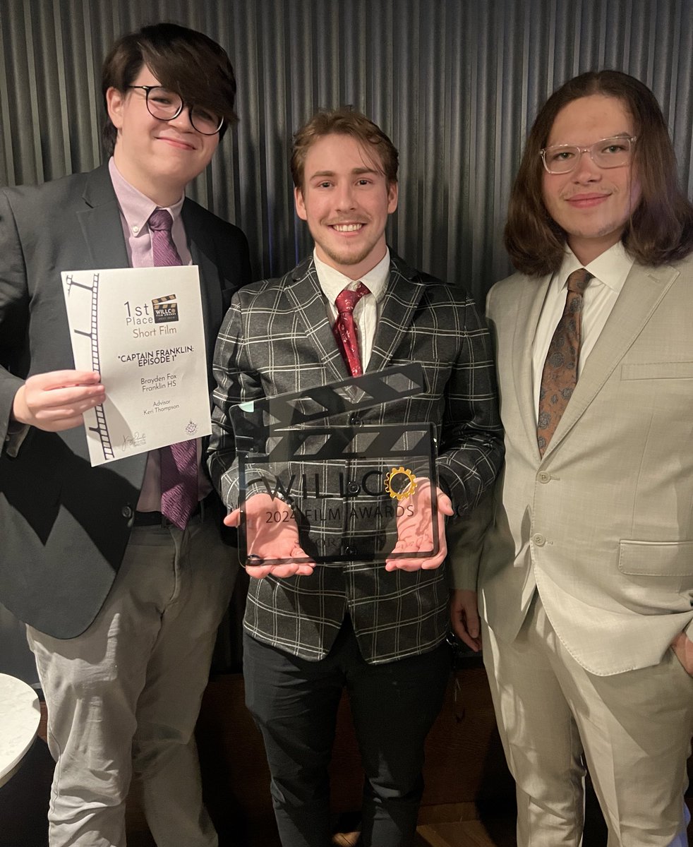 And another 1st place for Best Short Film for Captain Franklin!! #willcofilmawards