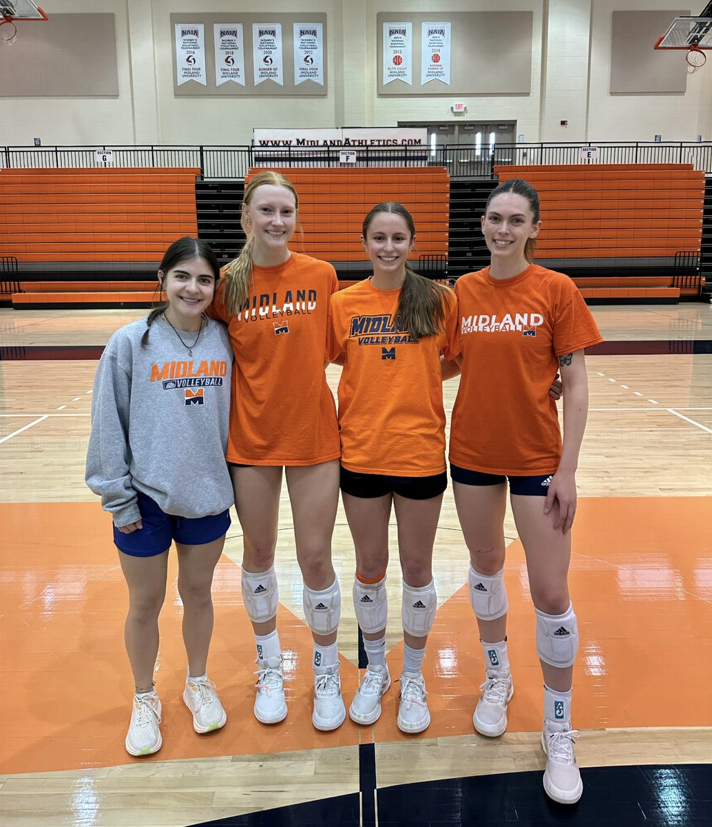 The end, but not the end. These four seniors-to-be completed the final spring season practice of their careers tonight. We can’t wait to find out what this upcoming fall brings for them, their teammates, and the Midland Volleyball program. 🧡