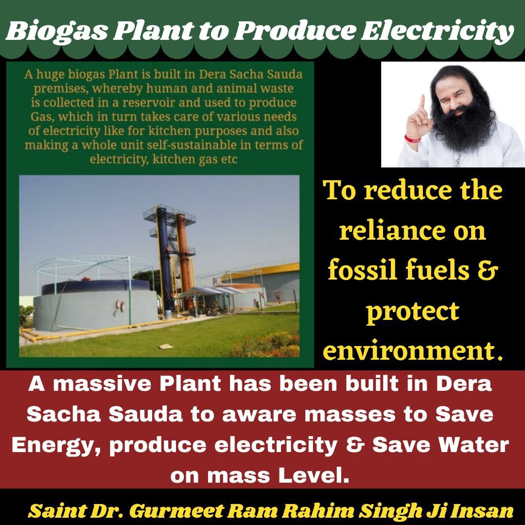 The volunteers of Dera Sacha Sauda, usage the various #EnergySavingTips of Saint Dr MSG Insan like to plant solar panel, biogas plant and other many simple ways to conserve energy in their day to day lives.