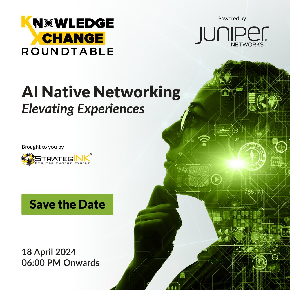 Join us for exclusive Knowledge Xchange Roundtable powered by @JuniperNetworks where we will delve into the transformative power of AI to revolutionize customer experiences & operations, and unlock unprecedented efficiencies. #AI #Innovation #Networking #BusinessTransformation