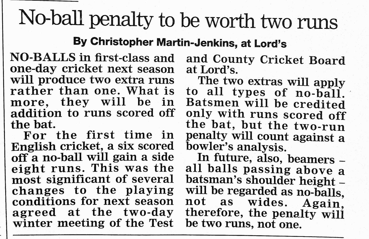 Two for a No-ball (The Daily Telegraph Dec 10, 1992)