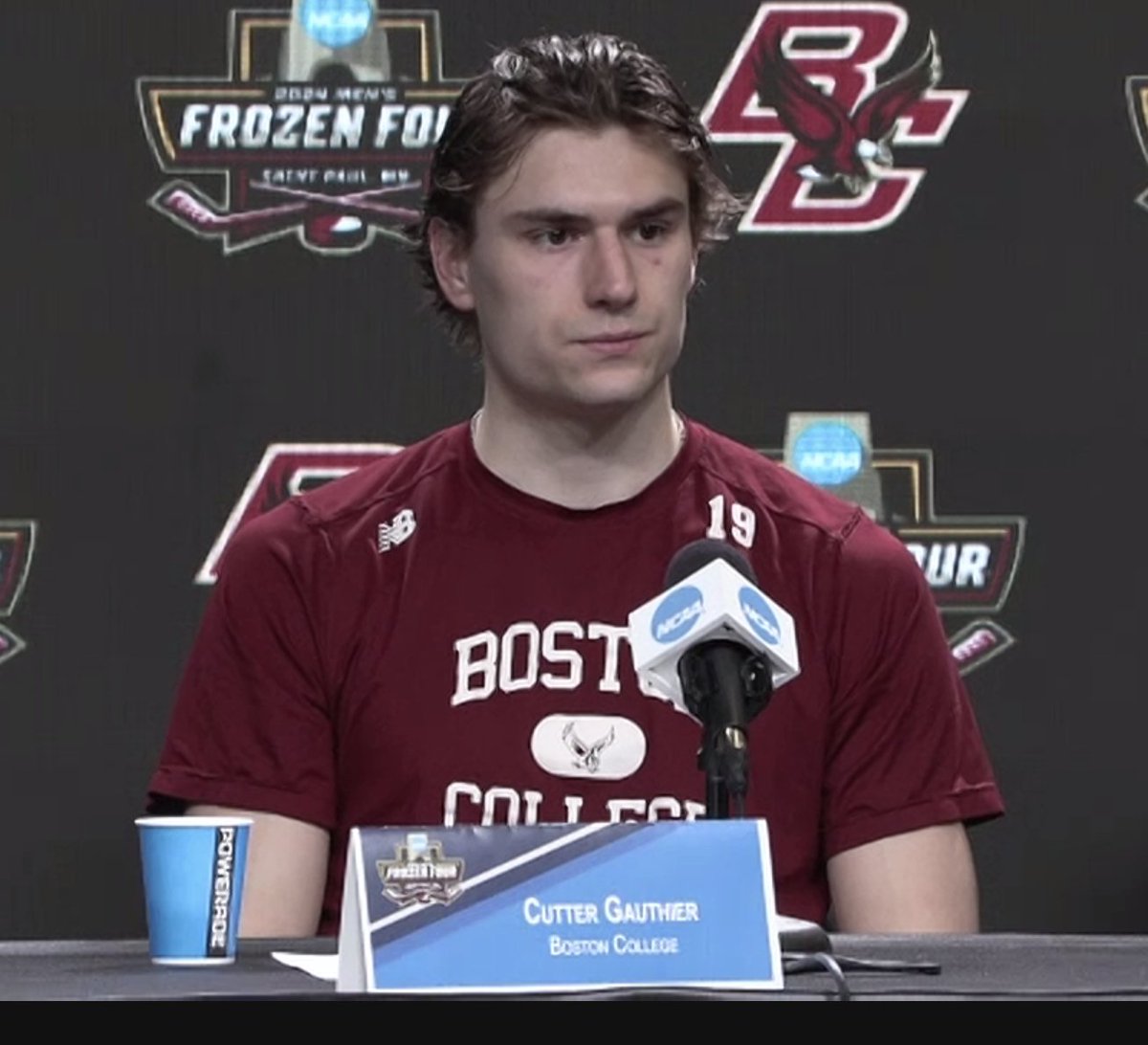 Highly Quotable Boston College SOPH Cutter Gauthier on playing for a national championship Saturday. 'When you sign on to play at BC, you are signing on to win a national championship...'