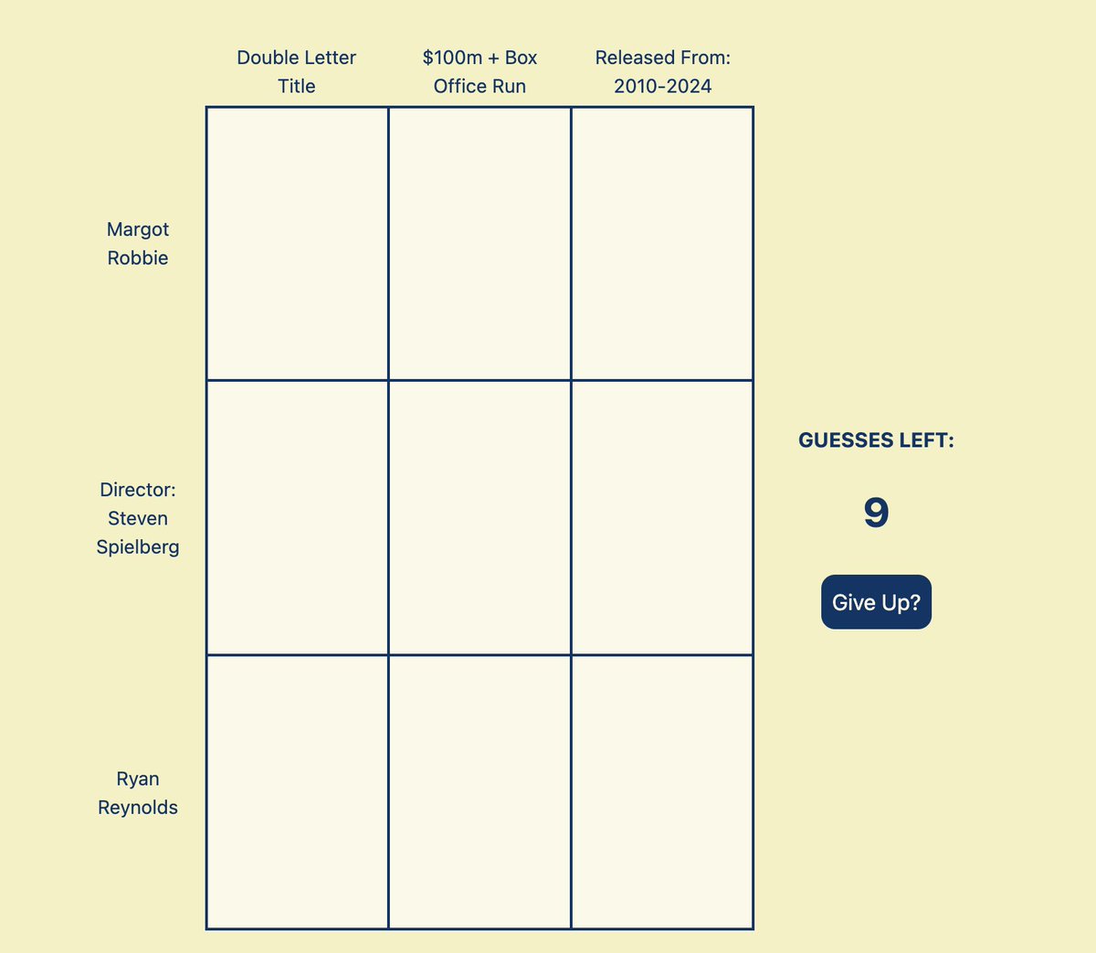 🍿🚨🎬 Friday's movie grid is live! Reply/Quote with how you did! Play Friday's grid here: moviegrid.io #moviegrid