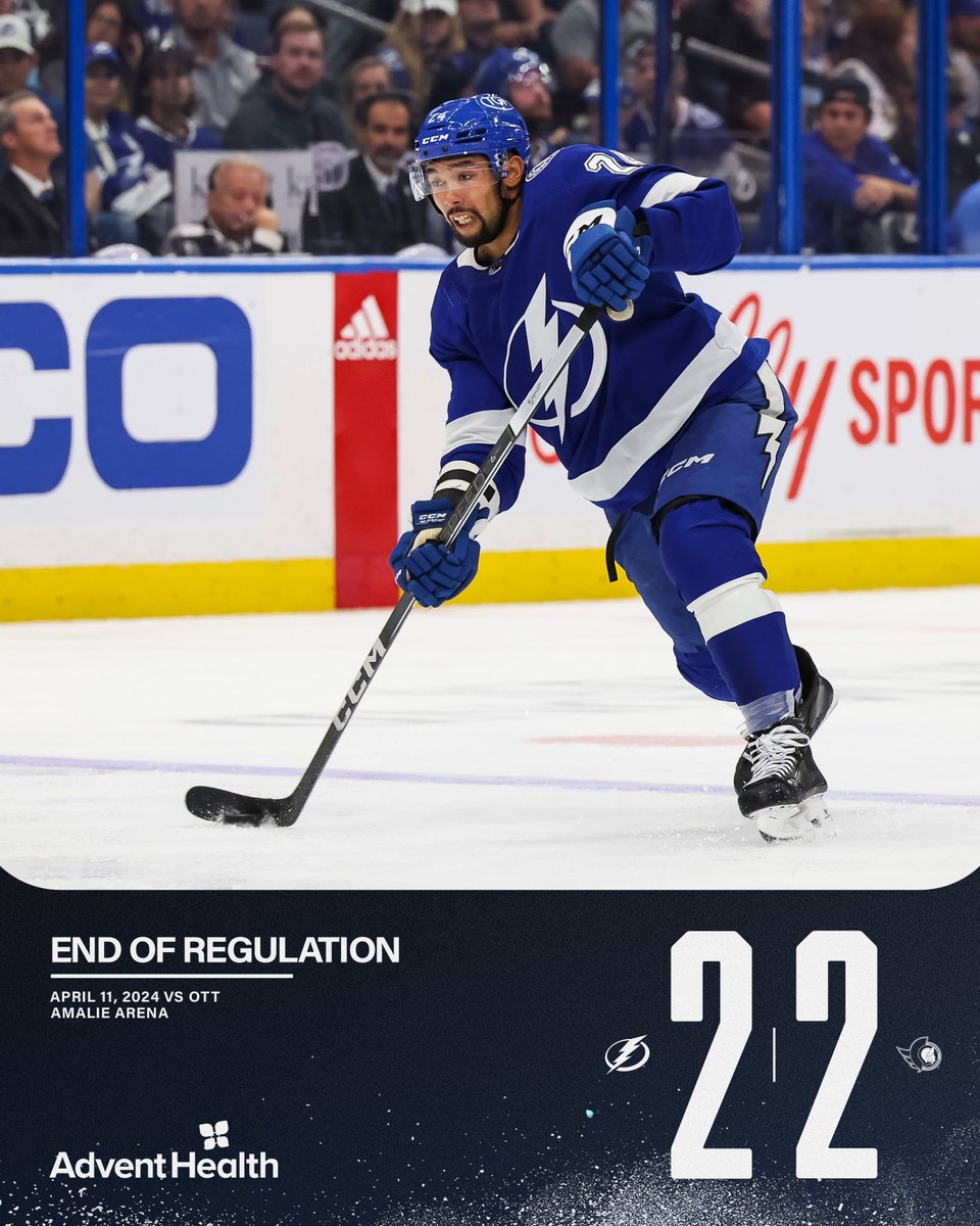 We're taking this one to OT! #OTTvsTBL | #GoBolts