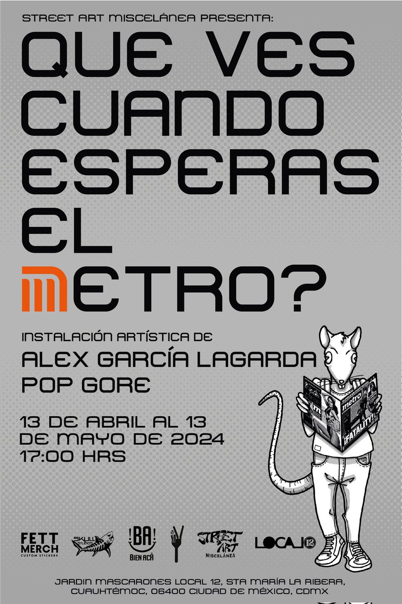 Pop_Gore's tweet photo. Nos vemos este sábado en Local 12 a una cuadra del metro San Cosme para la inauguración de una pequeña instalación que voy a presentar! https://t.co/xeBqVxl8ZX
