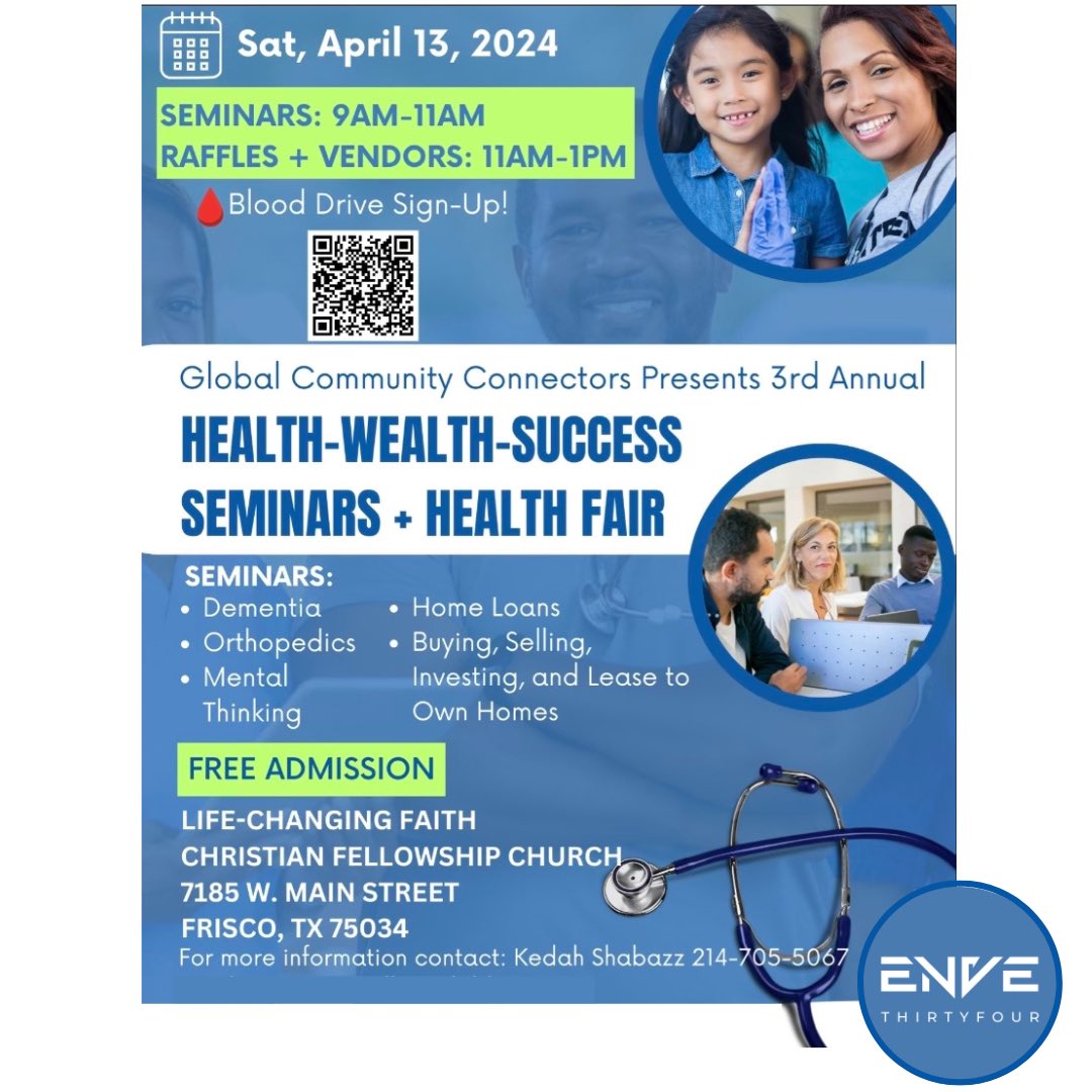 Join us this Saturday, April 13th, for the Health, Wealth, and Success Seminars + Health Fair at Life-Changing Faith Christian Fellowship! Let’s come together to “Get Active” and support wellness in our community! 💪

See you there!