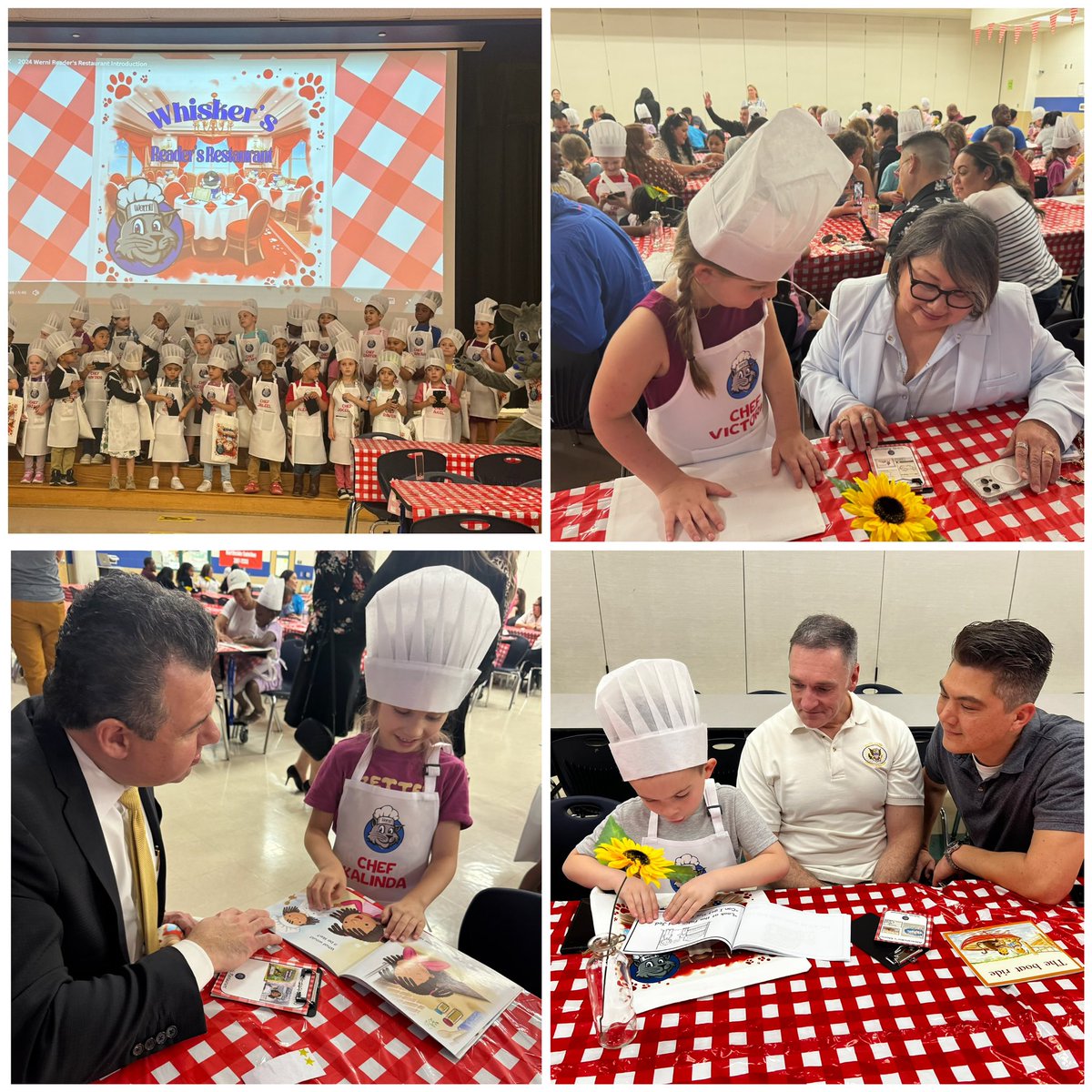 NISDWernli's tweet image. Tonight was the Grand Opening of Wernli Kinder Reader’s Restaurant 🍽️ Our guests enjoyed servings of brilliant and brave chefs who read from their menu selections and earned sticker-tips. Our guests gave us a 5 ⭐️ rating! @lorimshaw @mrsfeldt5 #RootEdWernli