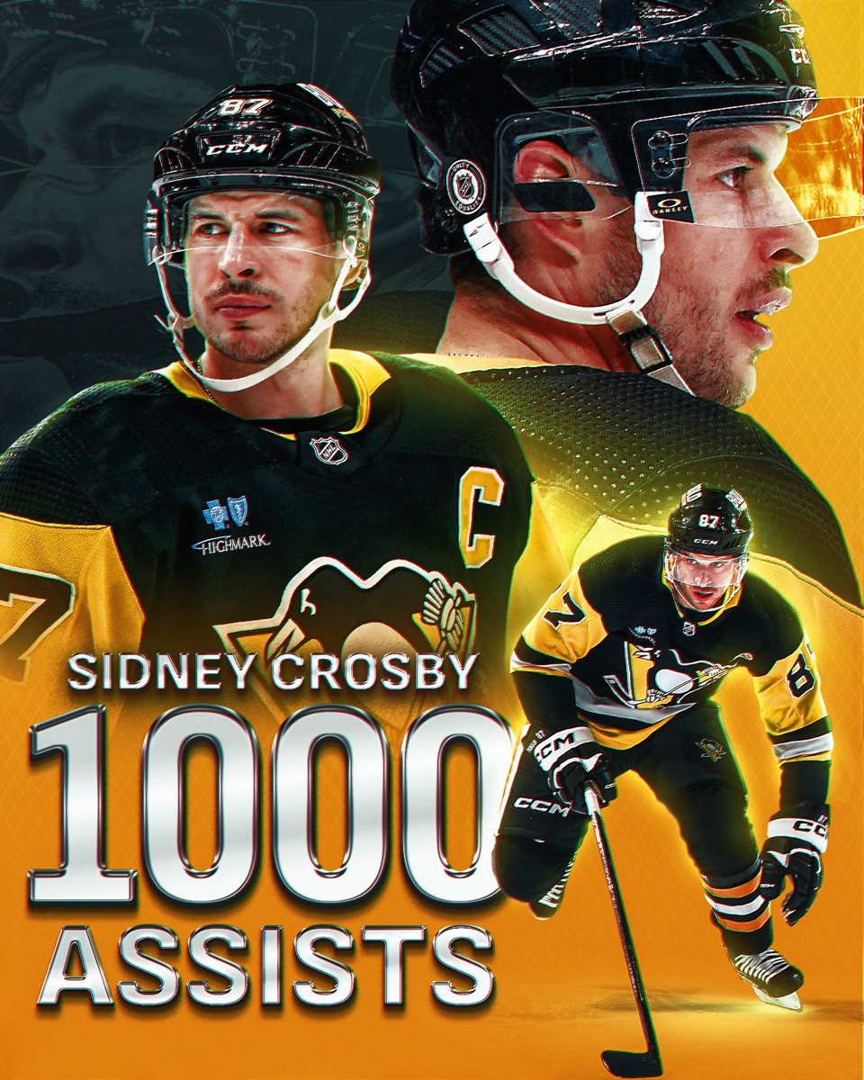 1,000 ASSISTS FOR SID! 🙌 Sidney Crosby becomes just the 14th player in NHL history to reach this milestone!