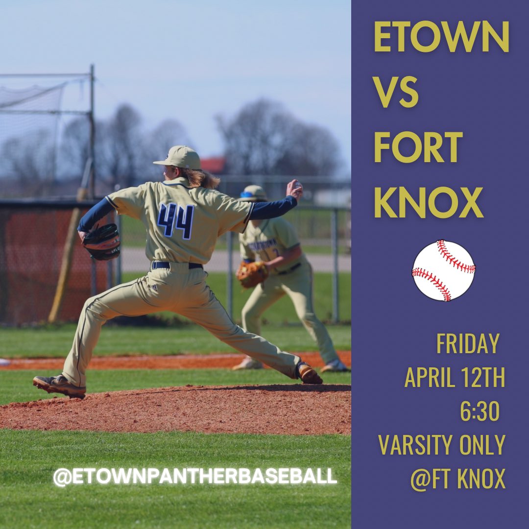 🐾⚾️ If the rain ever stops we’re gonna try this again… 🗓️ Friday April 12th ⏰ 6:30pm (Varsity Only) 🏟️ Fort Knox Middle High School Link for Visitor Pass for entry onto Ft. Knox : pass.aie.army.mil/steps/branch_s…