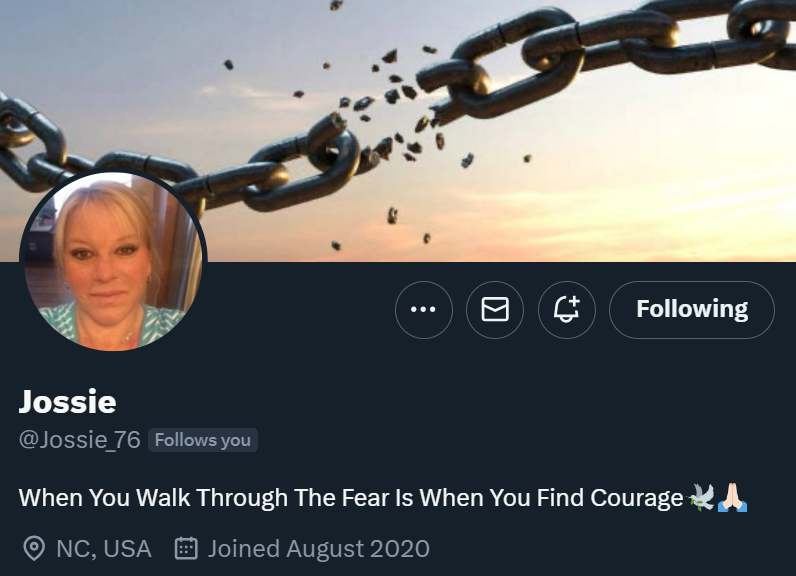 Sadly, @Jossie_76 fought the good fight for as long as her mortal body would hold out keeping a positive outlook until the end. We will carry the torch forward in your honor with us. We will see this through. Rest in peace, patriot. 😢🙏