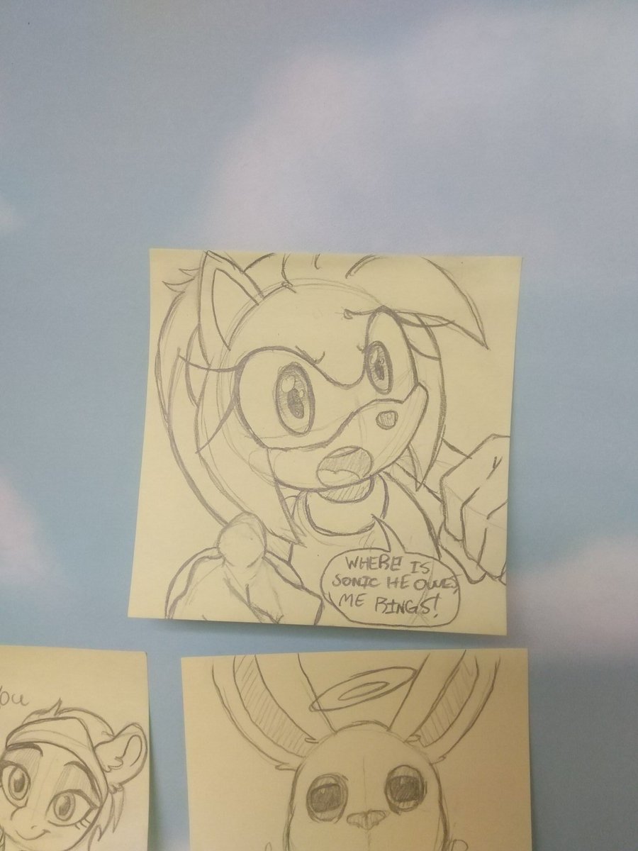 Amy has found the breakroom and she's looking for sonic