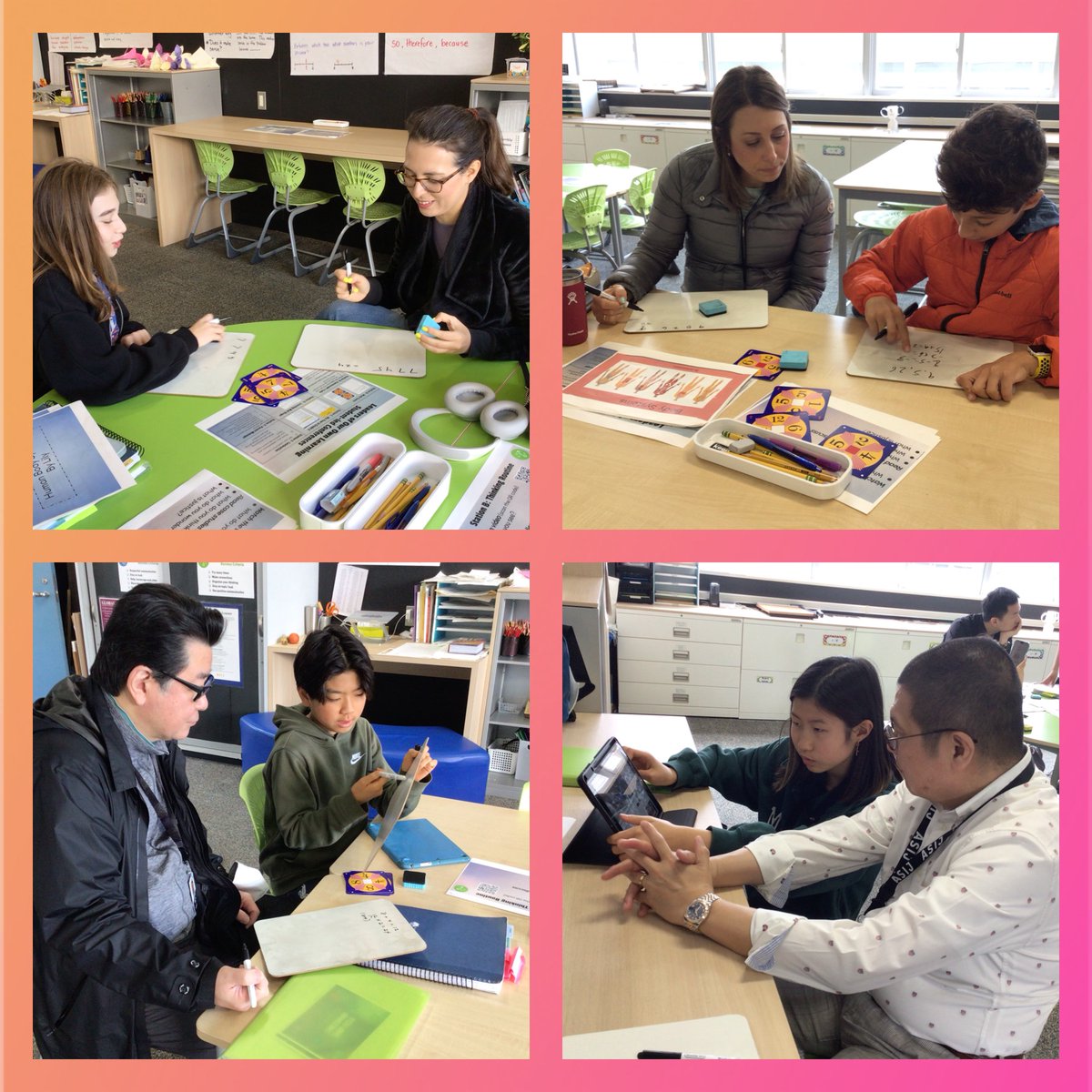 3Basij's tweet image. Supportive parents engaging with their amazing 5th graders!  Well done on making student-led conferences a positive experience for your child.