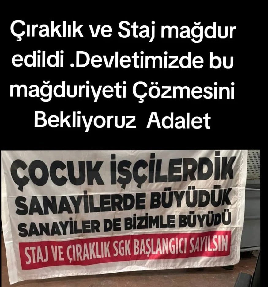 Gelecek Seçimler için değil; Gelecek Nesiller için Çözüm NET ve ŞART Staj ve Çıraklık SGK Başlangıcı olması için 3308 yasayı değişmelidir. @herkesicinCHP @eczozgurozel @ekrem_imamoglu @fethigurer StajÇıraklarınFeryadınıÖzgürÖzelDuydu #StajÇıraklıkSgkBaşlangıcıOlsun