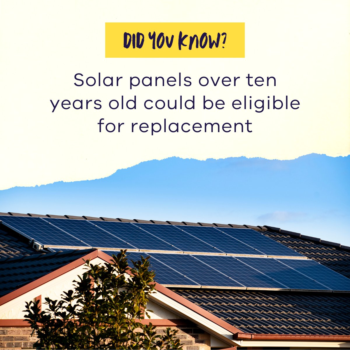 🙌 Did you know? If your current solar panels are over ten years old, you might be eligible to apply for a rebate to replace or add new solar panels. Find out if you're eligible for a $1,400 rebate plus the option of an interest-free loan: solar.vic.gov.au/solar-panel-re…