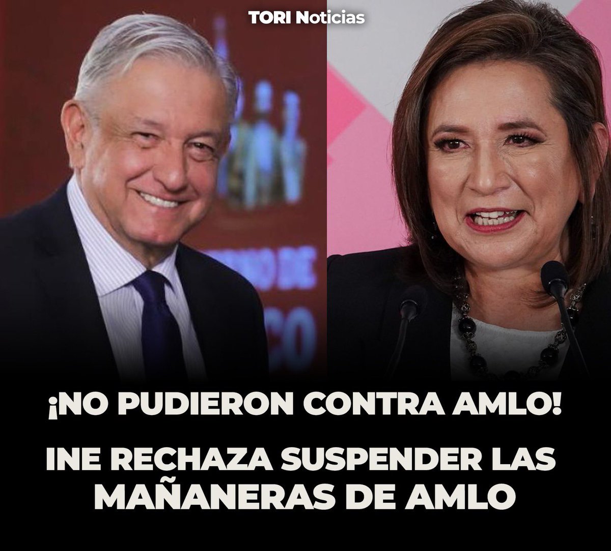 ¡NO PUDIERON CONTRA AMLO! El INE bateó por mayoría de votos la petición de Xóchitl Gálvez de cancelar las conferencias mañaneras del Presidente AMLO.