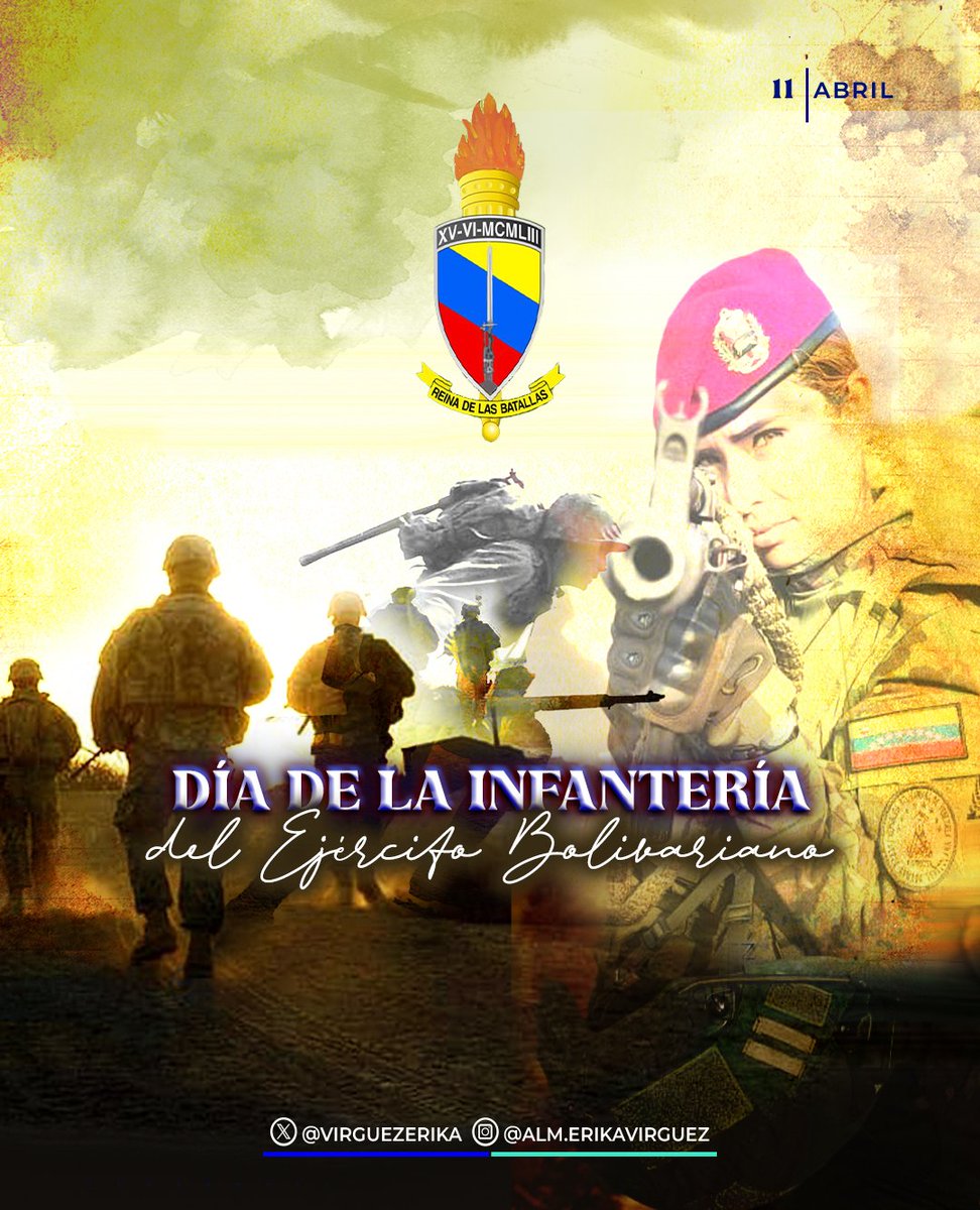 VirguezErika's tweet photo. En el Día de la Infantería del @somos_ejercito, felicito a cada hombre y mujer que pertenece a esta especialidad tan fundamental para nuestra Fuerza Armada Nacional Bolivariana.

#RebeldíaAntiImperialista https://t.co/Ci2yDrj5Gz