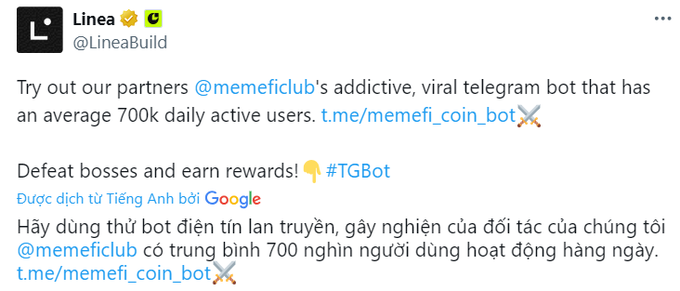 phamtoi678's tweet photo. #Linea shill game #memefi. 

AE Join tham gia chơi #memefi gấp nhé, Kèo #Free mà hứng tiền cục đấy?   

Nếu list được Cex thì mang rổ mà hứng tiền. 

Link tham gia ở dưới (chỉ chơi được trên phone):

https://t.co/fFn0FRqVLG

@SenderLabs