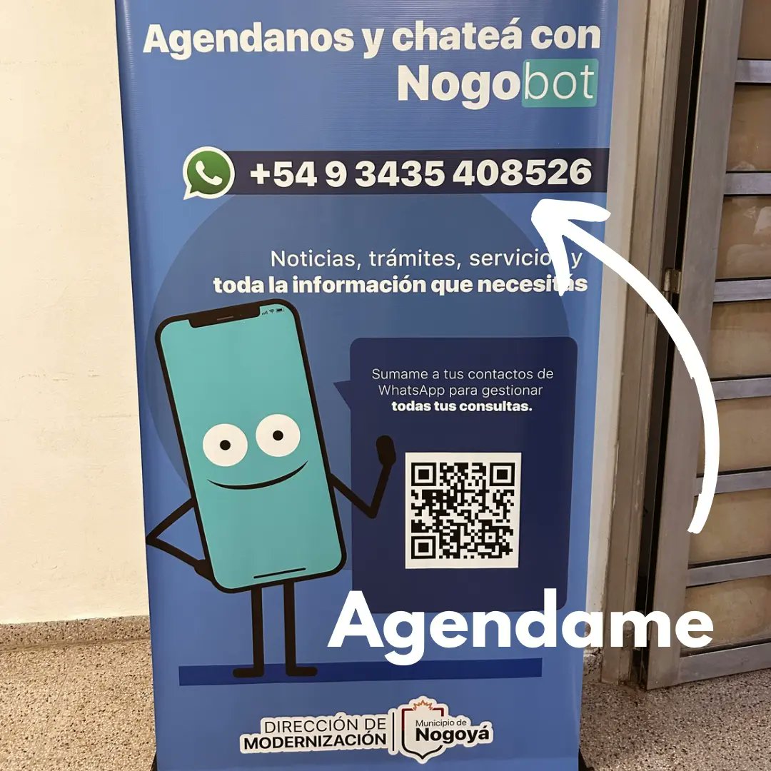 PRESENTAMOS EL NOGOBOT 🤖 de la Municipalidad de Nogoyá +54 9 3435 40-8526  .El NOGOBOT  nos permite contar con una Municipalidad de puertas abiertas las 24 horas del día, los 7 días de la semana, desde la comodidad de sus hogares o dispositivos móviles.