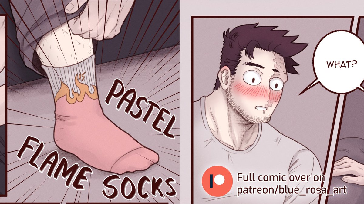 Blue_rosa_art18's tweet photo. [#Endhawks / #HawksEnd]
Who said Enji isn't a fashion icon? All pretty in pink
🧦🔥🩷
------
5pg Comic based on the flaming pink socks I bought back in February that 100% was bought cause it reminds me of Enji's 'collecting flame themed items' habit :P https://t.co/UaPQhUP0y5