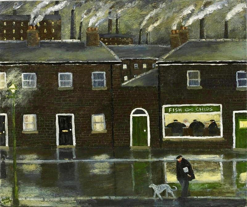 Apologies for not being about as much lately …hopefully, normal service will resume shortly. In the meantime, wishing you all a lovely #ChippyTeaFriday 🥳👍 Friday Night by Gary Bunt #FishAndChipArt😋