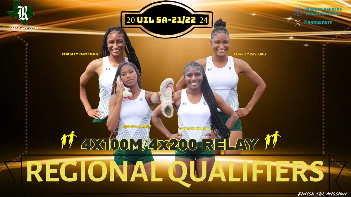 For the 4th year in a row the Lady Rangers advance to the Regional Meet in the relays🔥 The ladies finish🥇 in the 4x2 and 🥉 in the 4x1 🔥 #FinishTheMission🏁