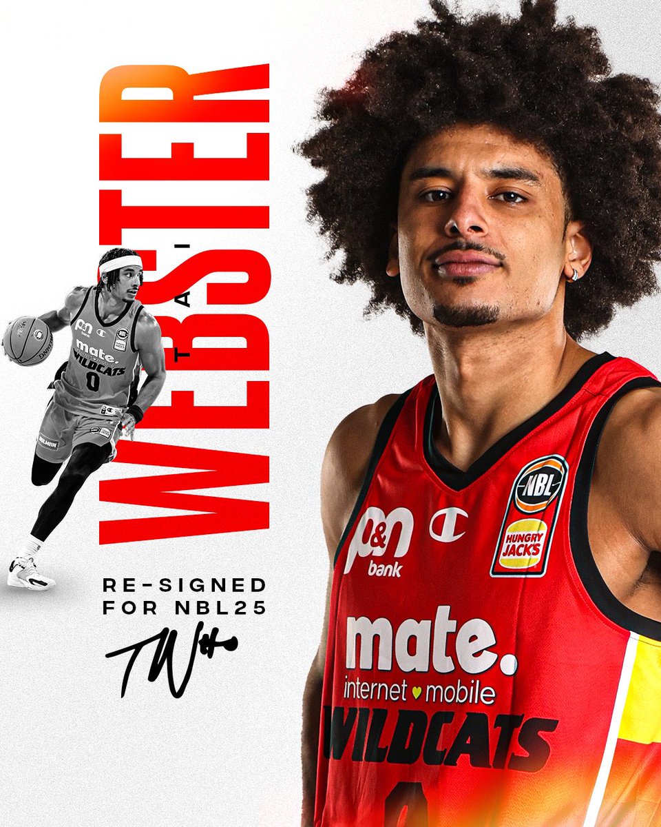 Welcome back, Tai! ❤️ The Perth Wildcats are excited to announce the energetic guard is coming back to Perth, with the Wildcats opting to pick up Webster’s club option for NBL25. Full story: bit.ly/4cLPWUS