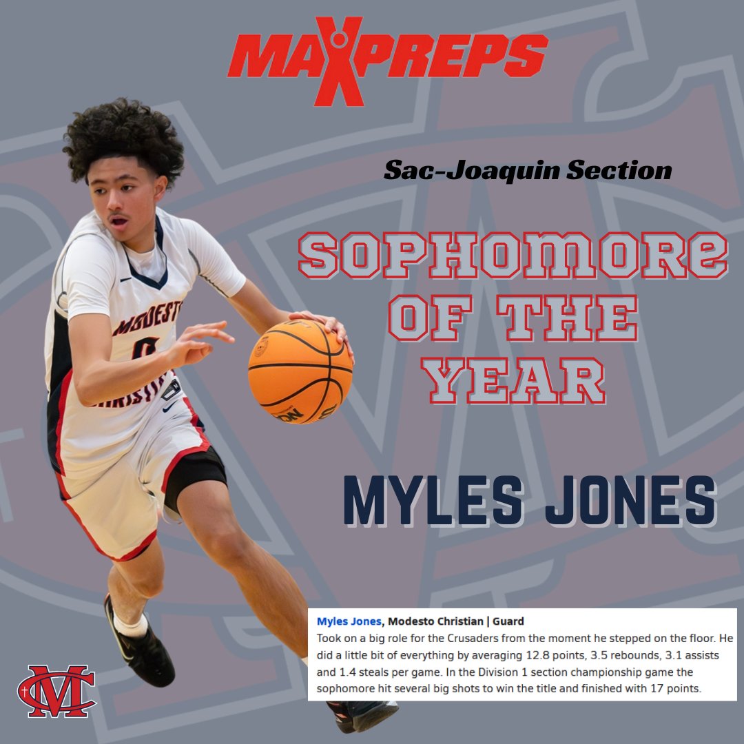 Legends on Sisk Road - Congratulations to Gavin Sykes (Junior of the Year) and Myles Jones (Sophomore of the Year) for being named to the @MaxPreps All Sac-Joaquin Section Boys Basketball Team. maxpreps.com/news/VRtnaUCWL…