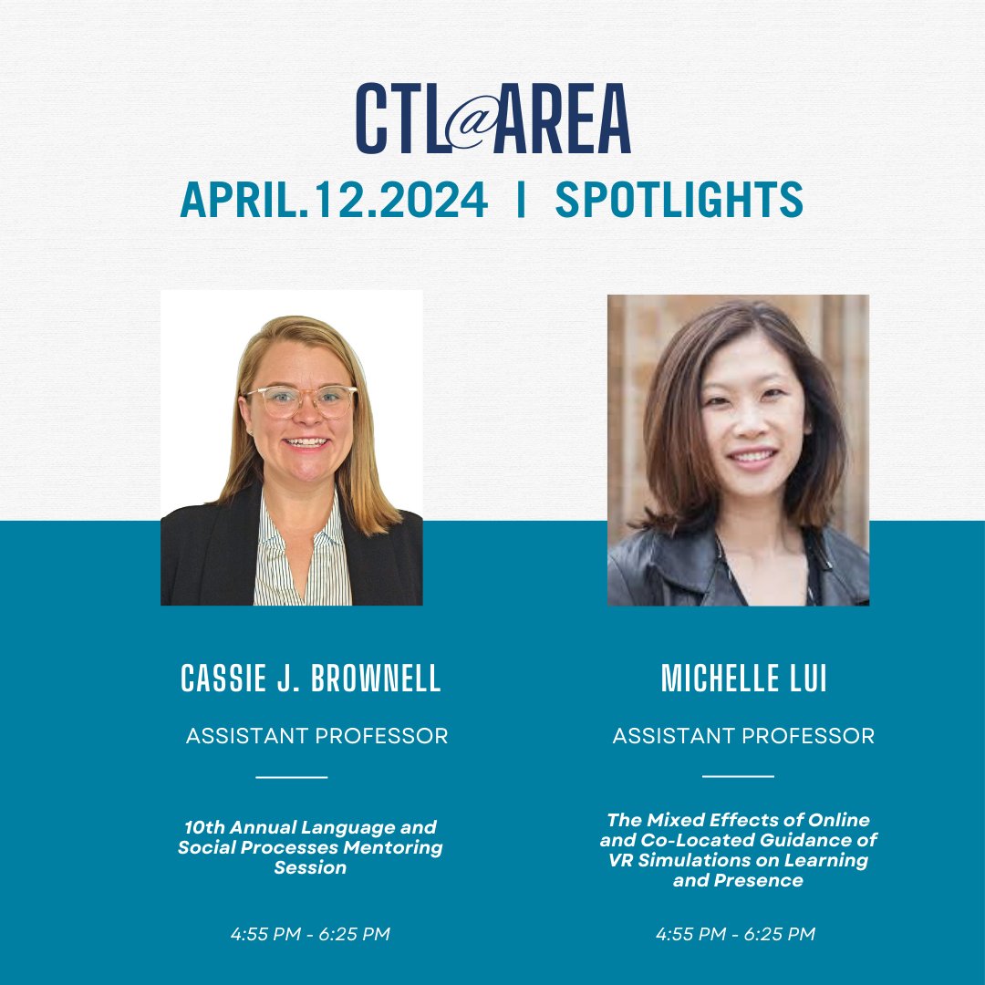 CTL is getting ready for day 2 of AERA! Here are the CTL AERA spotlights for April 12th! For full details see the CTL @ AERA program: tinyurl.com/2p9h3ehu 2/2 #CTLAERA