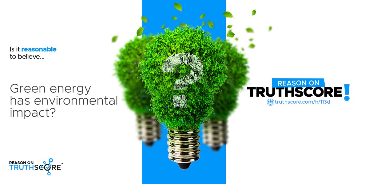 Delve into the complexities of green energy 🌍 and its environmental impact on Truthscore.com/h/113d. 🌱 Let's examine the evidence, debate the nuances🗣️  and uncover the truth together!

#Truthscore #GreenEnergy #EnvironmentalImpact  #RenewableEnergy #ClimateDebate