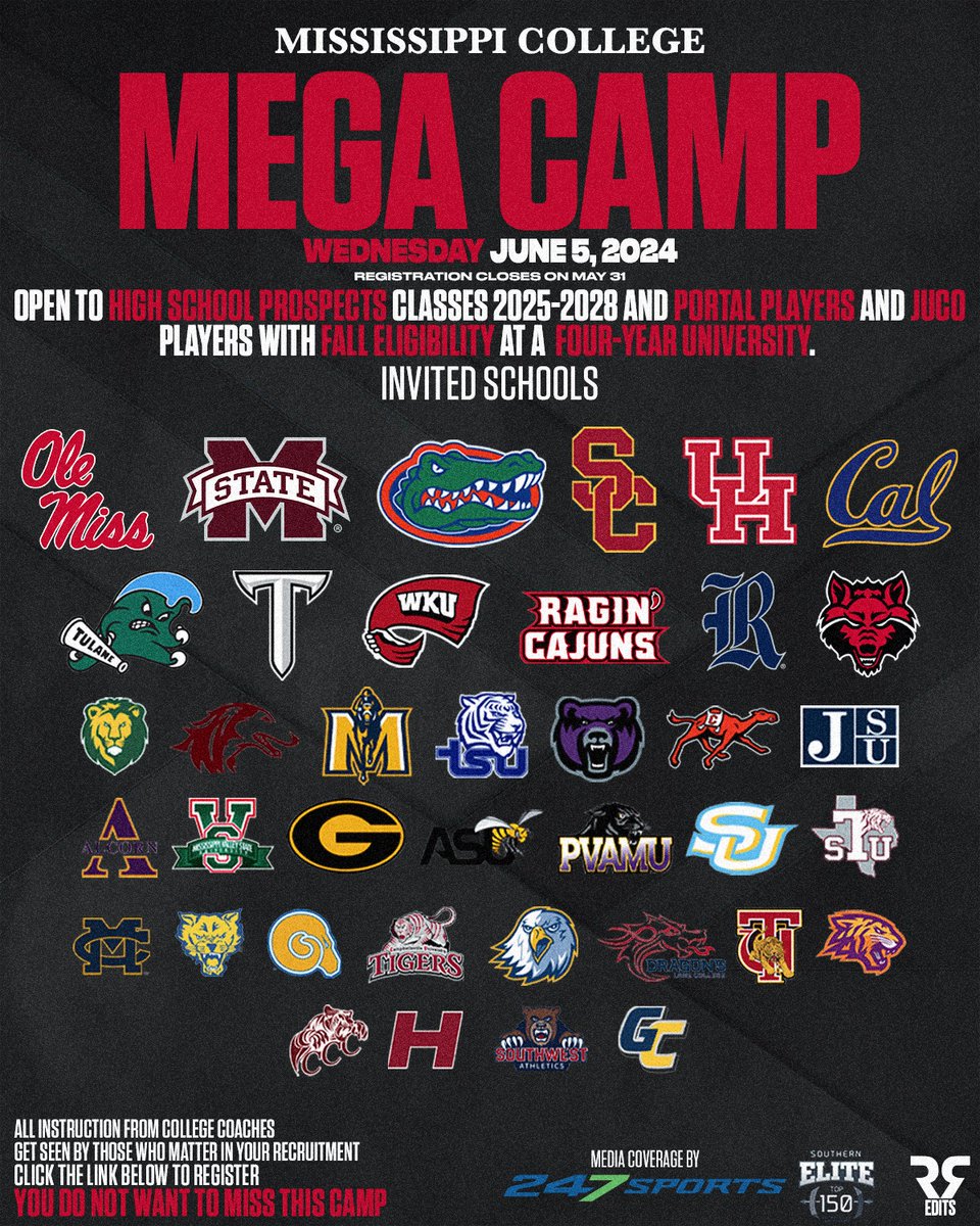 Come camp in front of those who matter! Coaches from 40 colleges will be watching you LIVE AND IN-PERSON. Limited space. Don't miss this golden opportunity to showcase yourself! The registration link and more info is below... go.netcamps.com/events/3877-mi…