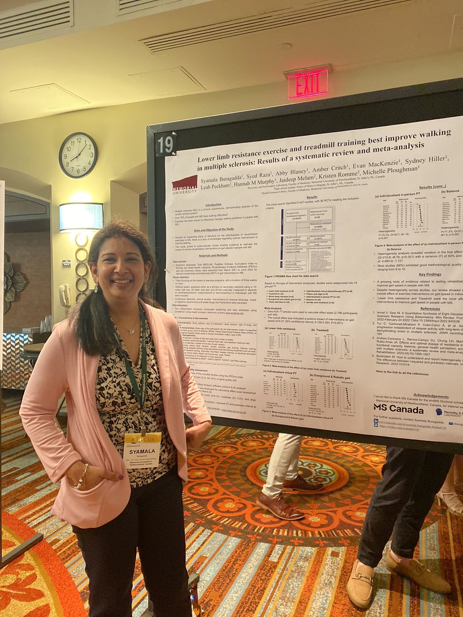 My poster “Systematic review of rehabilitation trials to improve walking speed in people with MS” @ASNRehab in San Antonio, Texas #ASNR2024 Thanks @MSCanOfficial for funding my PhD work through the endMS doctoral award! @RaPlab_NL @MUNMed