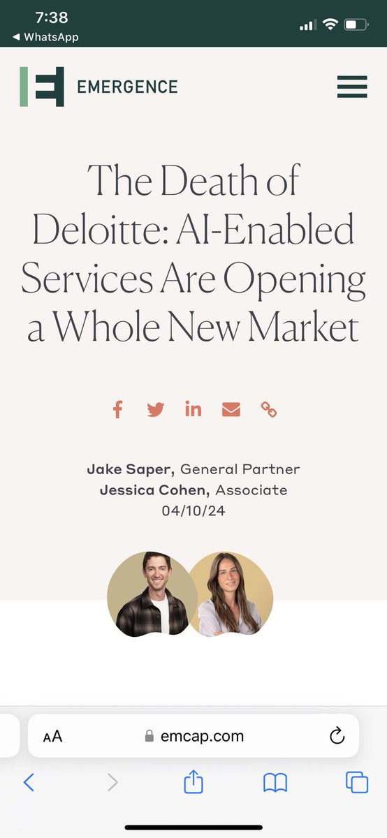 this is brilliantly articulated…also why we started investing in services …what we call as Outcome-as-a-Service …since early 2023! the next 20 yrs belong to OaaS just like the last 20 yrs belonged to Cloud. 

if you are excited about this vision please dm — we see
