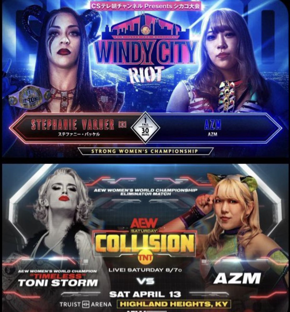 Two exciting days begin I feel like I get nervous every year in April🌸 Believe in yourself #njpwSTRONG #AEWCollision #STADOM