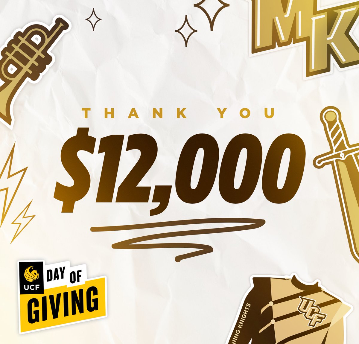 We just hit $12,00 in donations‼️ Thank you to all of our donors on this #UCFDayofGiving💛