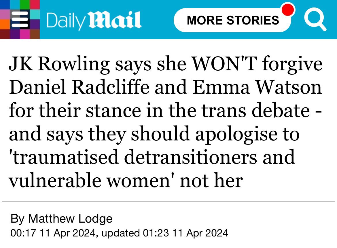 Daniel Radcliffe and Emma Watson have done far more for Rowling than she’s done for them. Watson has done far more for women’s rights than Rowling has. Radcliffe has done far more for gay people than Rowling has. Rowling should shut up and learn from them instead.