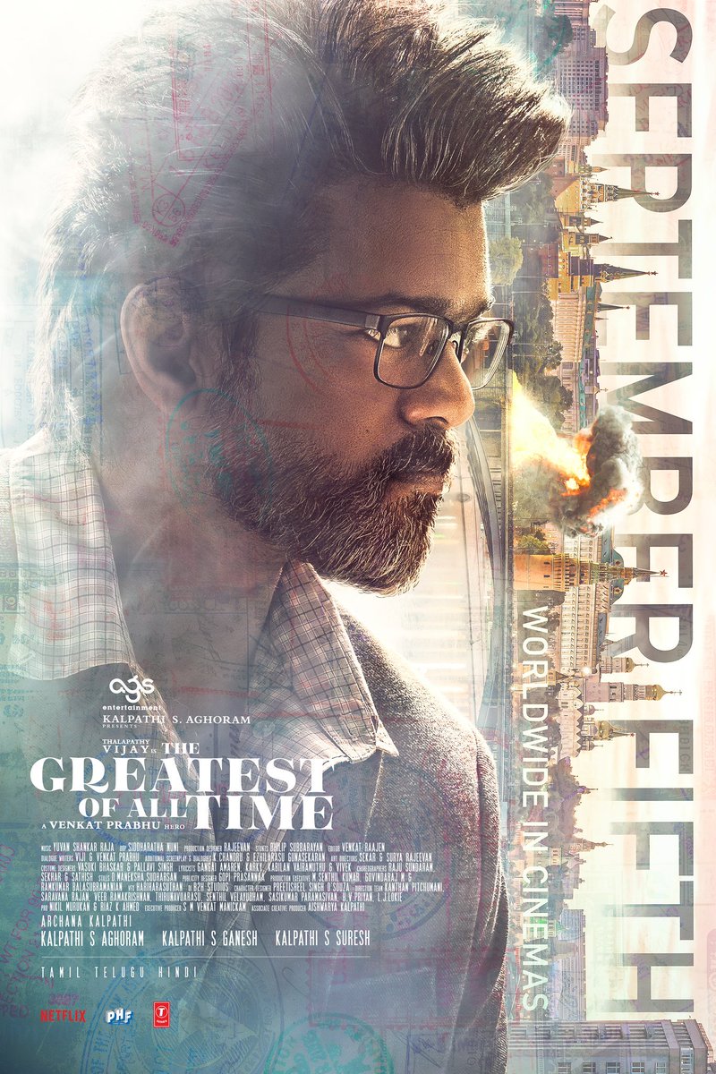 #ThalapathyVijay keeps his tryst with festival date! #TheGreastestOfAllTime releases on Sep 5, for the #VinayakarChathurthi (Sep 7) weekend and a week later is the big #Onam weekend. Super date!
