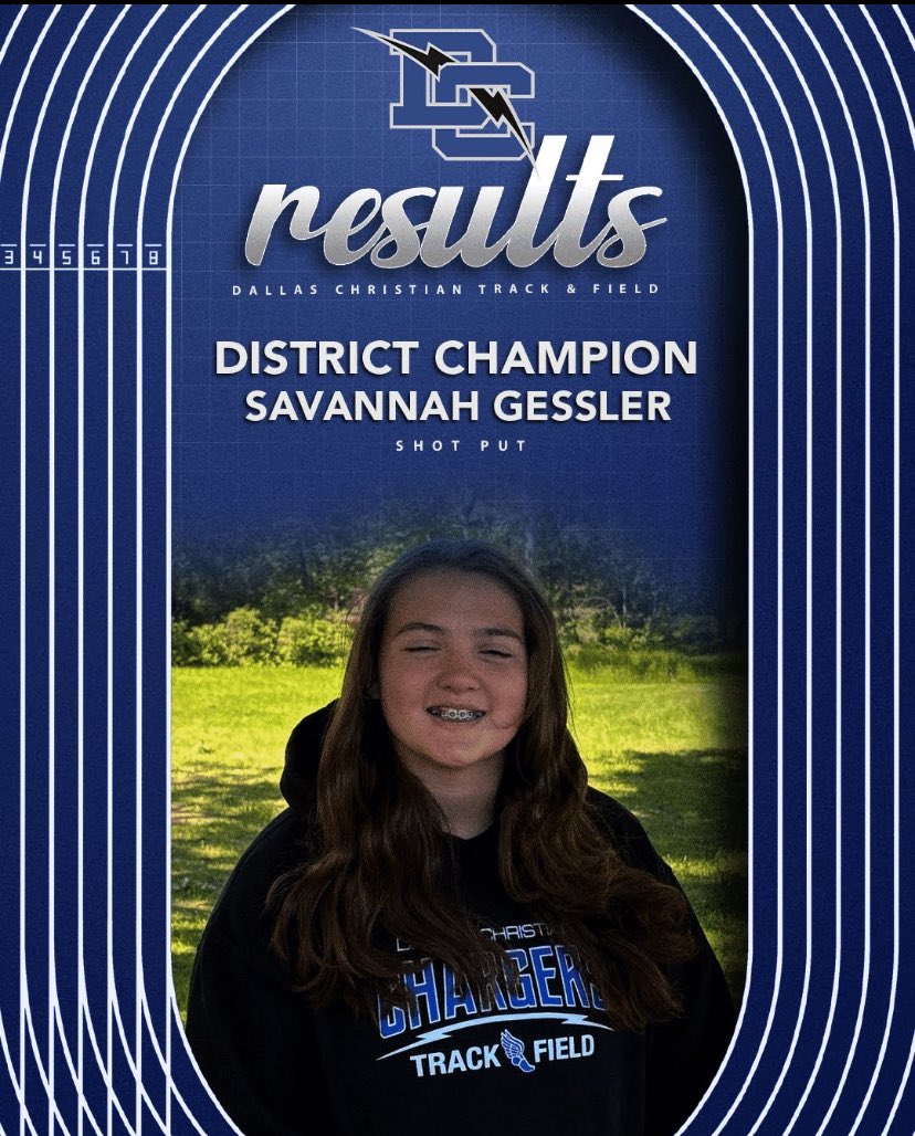 District Champ!!! She also finished 2nd in the discus.
