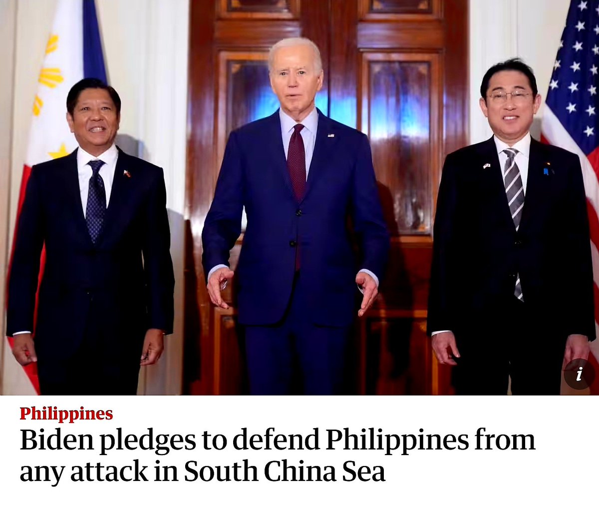 ... while continuously provoking China to attack the Philippines in the South China Sea. And Taiwan in the Taiwan Strait, Ukraine in Europe, etc, etc. The American way of war, 21st century.