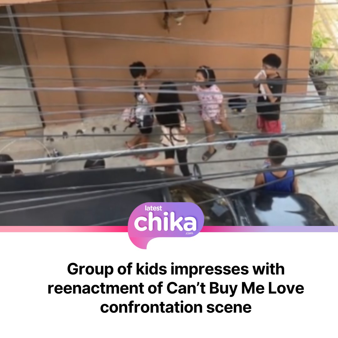 This group of kids wowed netizens and Can’t Buy Me Love stars with their acting skills as they reenacted a confrontation scene from the hit Netflix series starring Donny Pangilinan and Belle Mariano (DonBelle). bit.ly/3TRGaYR | @latest_chika