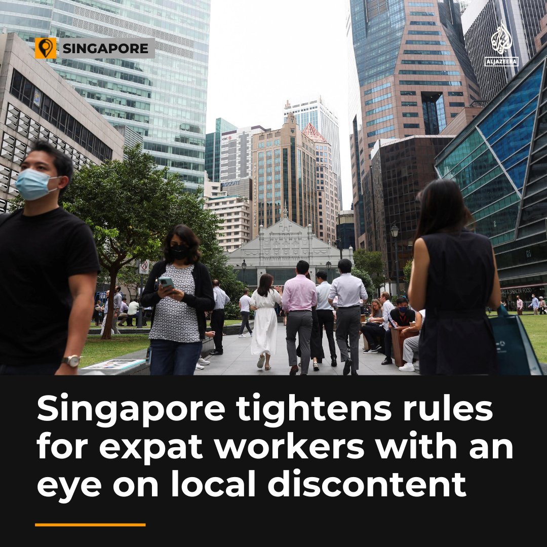 Singapore is raising the salary threshold for foreigners to get a work permit amid stiff local competition for jobs aje.io/ht5wpt
