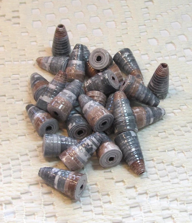 Paper Beads, Loose Handmade, Jewelry Making Supplies, Cone Steamed Hot Cocoa etsy.me/3vG7pxx via @Etsy *NEW TODAY*