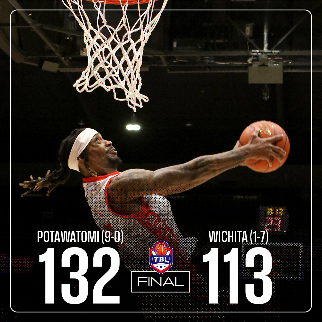 In their battle against the Wichita Sky Kings, the Potawatomi Fire stay perfect at 132 to 113 over the Wichita Sky Kings! They are now 9 and 0 for the season! Let's hear it for them Fire fans!