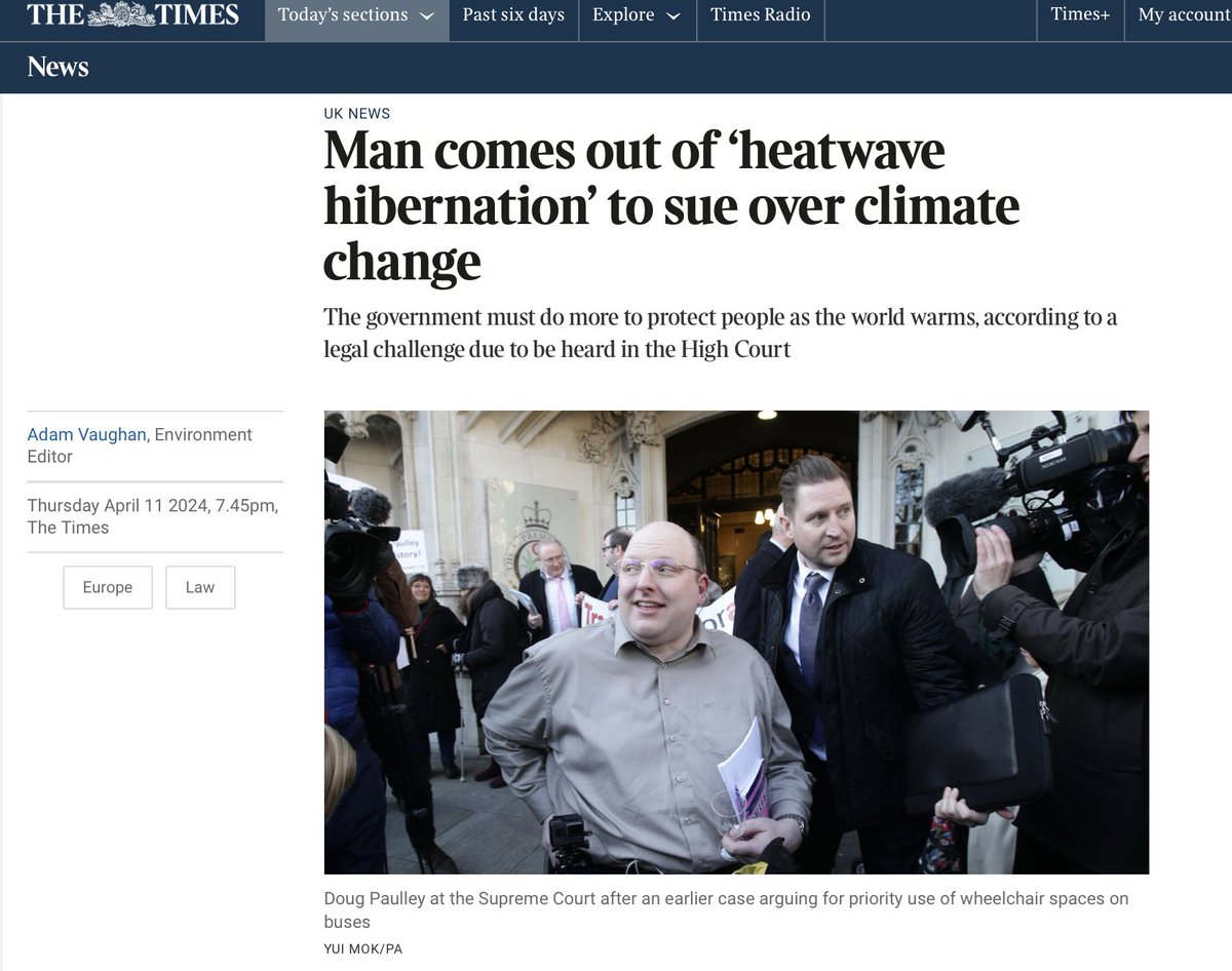 Man sues UK government for more emissions cuts because he couldn't go outside during the Summer 2022 heat wave. 🙄 His evidence that emissions cause heat waves is 'scientists say...'🙄🙄 thetimes.co.uk/article/heatwa…